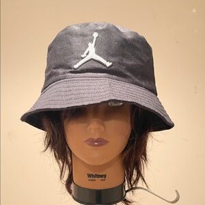 Jordan Black Bucket Hat with White Logo